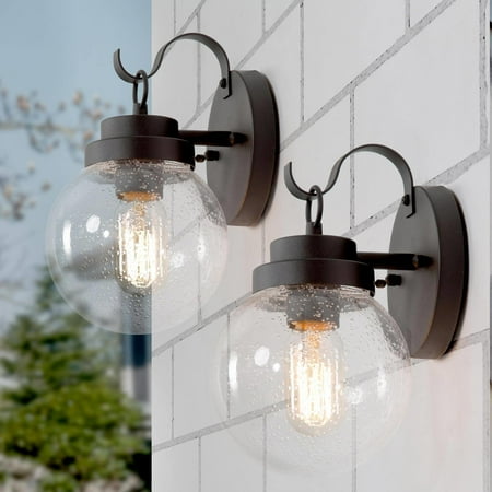 LNC Zalan 2-Pack 10-in H Sandy Black Seeded Glass Globe Modern/Contemporary Medium Base (E-26) Outdoor Wall Light 10.2 H
LNC Zalan 2-Pack 10-in H Sandy Black Seeded Glass Globe Modern/Contemporary Medium Base (E-26) Outdoor Wall Light 10.2 H