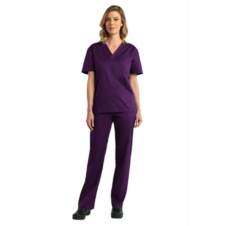 Maevn Red Panda Unisex V-Neck Scrub Top & Unisex Basic Scrub Pant Set