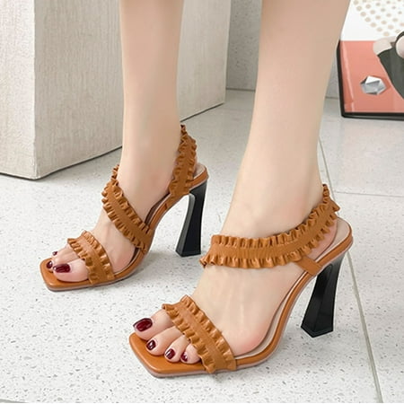 Christmas Ladies Shoes Fashion Pleated Casual Open Toe Buckle Band Sandals Pearl Heel High Heel Sandals
Christmas Ladies Shoes Fashion Pleated Casual Open Toe Buckle Band Sandals Pearl Heel High Heel Sandals