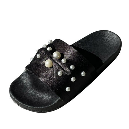 Slippers for Women Fashion Spring And Summer Women Slippers Flat Bottom Large Size Pearl Beach Shoes Womens Slippers Pu Black 39
Slippers for Women Fashion Spring And Summer Women Slippers Flat Bottom Large Size Pearl Beach Shoes Womens Slippers Pu Black 39