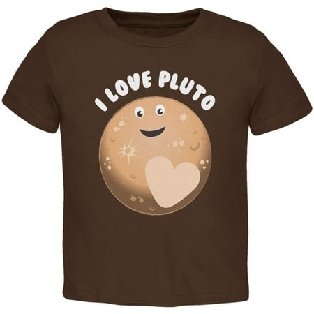 I Love Pluto Planet Brown Toddler T-Shirt