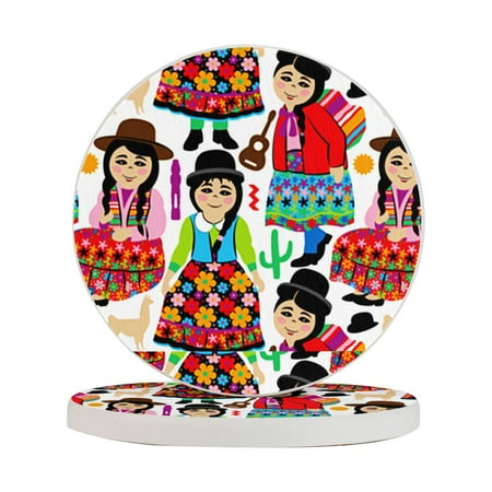 Circular Drink Coasters Set Bolivian Girls Beautiful Home Decor Diatomite Heat-Resistant Diatomite Protect Table Countertop
Circular Drink Coasters Set Bolivian Girls Beautiful Home Decor Diatomite Heat-Resistant Diatomite Protect Table Countertop