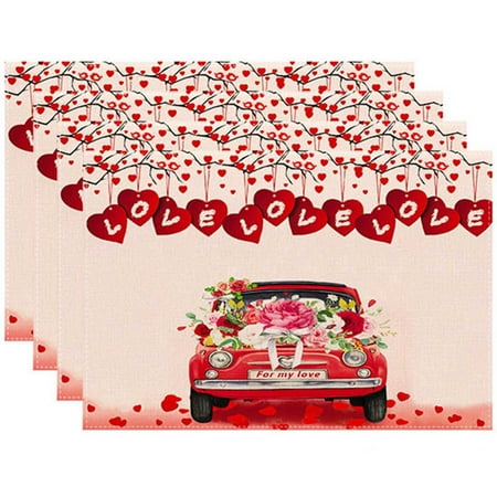 CHXonu 4PCS Valentine s Day Truck Pattern Stain Proof Tablecloth Placemat round Table Mats Set Fall Place Mats Indoor Dining Table Set New Small Kitchen Table Set Outdoor Place Mats for Tables Baby
CHXonu 4PCS Valentine s Day Truck Pattern Stain Proof Tablecloth Placemat round Table Mats Set Fall Place Mats Indoor Dining Table Set New Small Kitchen Table Set Outdoor Place Mats for Tables Baby