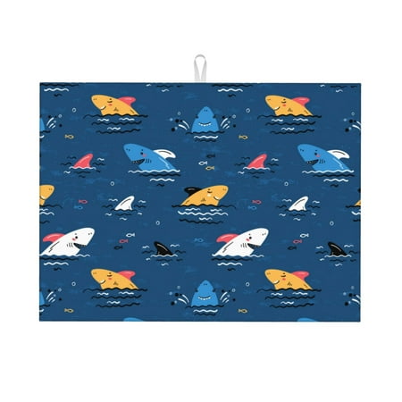 Adobk Colorful Ocean Shark Dish Drying Mat for Kitchen Counter Absorbent Microfiber Drying Pad Reusable Washable Large 18 x24
Adobk Colorful Ocean Shark Dish Drying Mat for Kitchen Counter Absorbent Microfiber Drying Pad Reusable Washable Large 18 x24