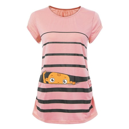 Jamicy Maternity Tops Maternity Cute Funny Baby Print Striped Short Sleeve T-shirt Pregnant Tops Clearance
Jamicy Maternity Tops Maternity Cute Funny Baby Print Striped Short Sleeve T-shirt Pregnant Tops Clearance