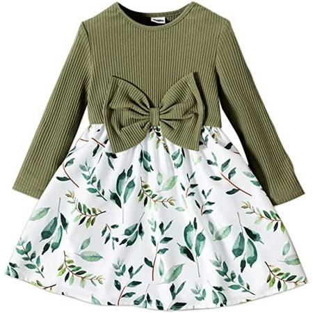 PatPat Toddler Girl Floral Leaf/Butterfly Print Splice Bowknot Design Long-sleeve Dress
PatPat Toddler Girl Floral Leaf/Butterfly Print Splice Bowknot Design Long-sleeve Dress
