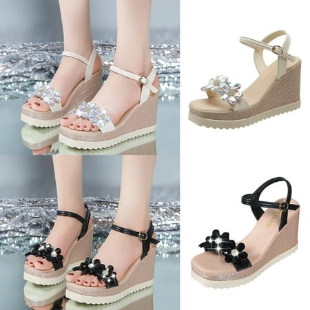 Cethrio Women s Platform Footbed Sandals- Wide Width on Clearance with Rhinestone Band Platform Wedge Beige Dressy Sandals/ Slides Size 6.5
Cethrio Women s Platform Footbed Sandals- Wide Width on Clearance with Rhinestone Band Platform Wedge Beige Dressy Sandals/ Slides Size 6.5