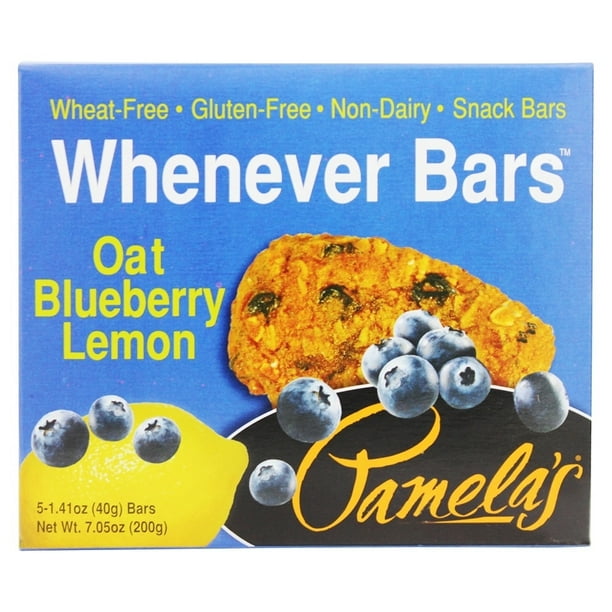 Pamelas Snack Bars, Soft & Chewy, Gluten Free, Whenever Bars, Oat Blueberry Lemon, Box - 6 pack