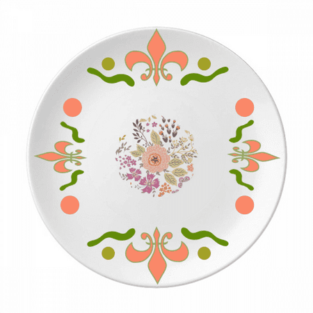 White Yellow Orange Flower Flower Ceramics Plate Tableware Dinner Dish