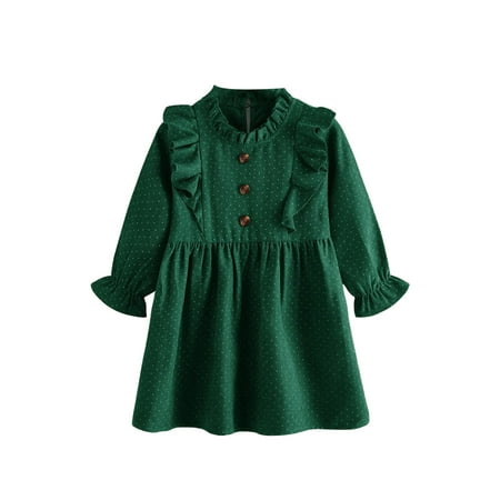Girls Casual Long Sleeve Dress Fashion Dot Printing Ruffles Round Neck A-line Princess Dress
Girls Casual Long Sleeve Dress Fashion Dot Printing Ruffles Round Neck A-line Princess Dress