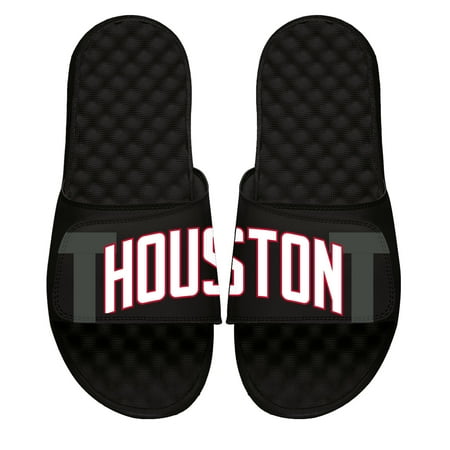 Men s ISlide Black Houston Rockets Statement Slide Sandals