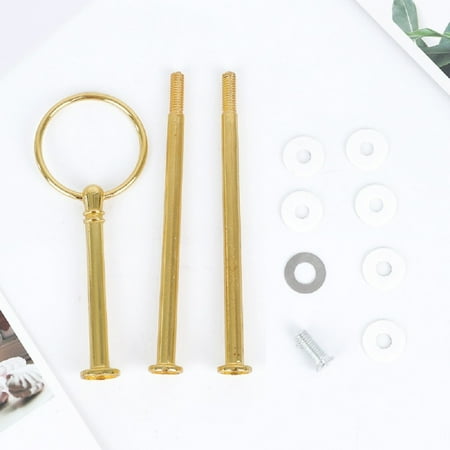 1Pc 3 Layers Cake Plate Stand Handle Fitting Hardware Rod Gold Silver