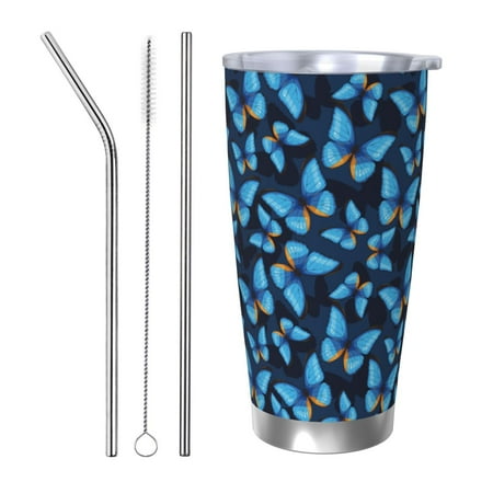 Lukts Blue Butterfly for 20OZ Car Cup Stainless Steel Direct Drinking Straw Thermos Cup Suitable for Office Travel and Car-Straw Three-piece Set
Lukts Blue Butterfly for 20OZ Car Cup Stainless Steel Direct Drinking Straw Thermos Cup Suitable for Office Travel and Car-Straw Three-piece Set