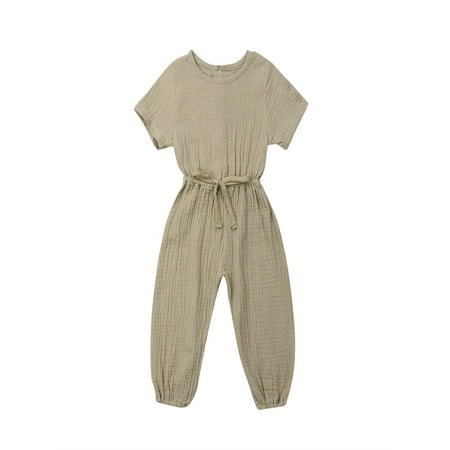 Infant Newborn Baby Boys Girls Casual One Piece Romper Solid Round Neck Short Sleeve Elastic Waist Tie Loose Long Pants Jumpsuit
Infant Newborn Baby Boys Girls Casual One Piece Romper Solid Round Neck Short Sleeve Elastic Waist Tie Loose Long Pants Jumpsuit