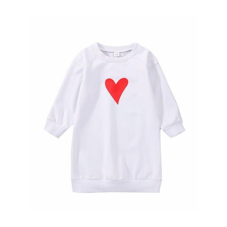Sunisery Valentine s Day Kids Baby Girls Long Sleeve Dress Casual Heart Print Round Collar Sweatshirt Dress White 18-24 Months
Sunisery Valentine s Day Kids Baby Girls Long Sleeve Dress Casual Heart Print Round Collar Sweatshirt Dress White 18-24 Months
