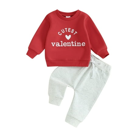 Qtinghua 2Pcs Infant Toddler Baby Girl Boy Valentine’s Day Outfits Long Sleeve Sweatshirt+Trousers Set Red 3-6 Months
Qtinghua 2Pcs Infant Toddler Baby Girl Boy Valentine’s Day Outfits Long Sleeve Sweatshirt+Trousers Set Red 3-6 Months