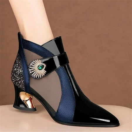 Women‘s Rhinestone Mesh Ankle Boots French Heel Pointed Toe Patent Leather Sandals Fashion Short Boots
Women‘s Rhinestone Mesh Ankle Boots French Heel Pointed Toe Patent Leather Sandals Fashion Short Boots
