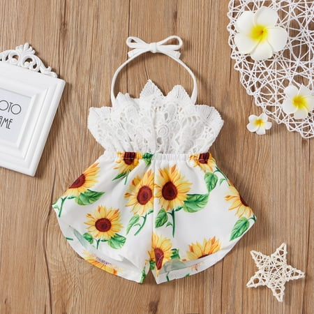 Yubatuo Toddler Baby Girls Backless Sunflower Printed Suspender Romper Jumpsuit White 80
Yubatuo Toddler Baby Girls Backless Sunflower Printed Suspender Romper Jumpsuit White 80