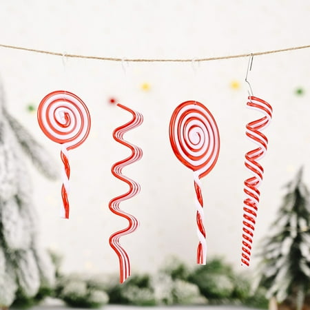 KKCXFJX 4PC Christmas Decorations Creative Red And White Candy Pendant Lollipop Pendant
KKCXFJX 4PC Christmas Decorations Creative Red And White Candy Pendant Lollipop Pendant