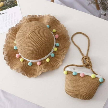 Wolfast Promotion Toddler Baby Girls Hairball Beach Sun Hat with Shoulder Bag Summer Child Set
Wolfast Promotion Toddler Baby Girls Hairball Beach Sun Hat with Shoulder Bag Summer Child Set