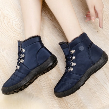 Women‘s Outdoor Winter Thermal Snow Shoes Warm Plush Lace Up Waterproof Ankle Boots Women‘s Footwear