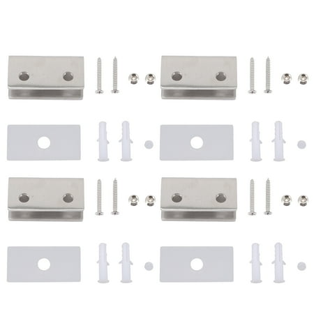 4 Sets Glass Clips Balustrade Stainless Steel Glass Supports Glass Panel Clamps