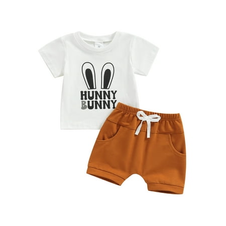Infant Toddler Baby Boy Easter Outfits Short Sleeve Shirts Bunny T-Shirt with Shorts 2Pcs Spring Summer Clothes Set 0-18 Months
Infant Toddler Baby Boy Easter Outfits Short Sleeve Shirts Bunny T-Shirt with Shorts 2Pcs Spring Summer Clothes Set 0-18 Months