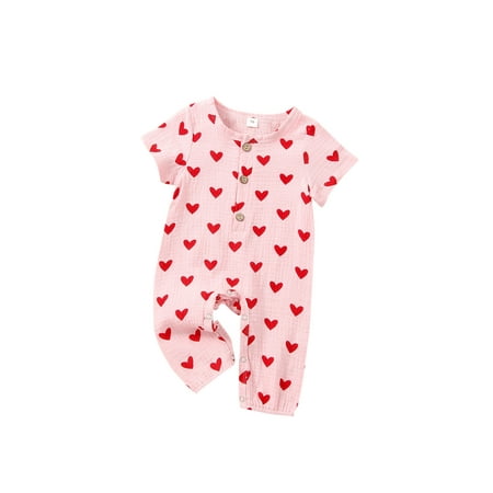 Nokpsedcb Newborn Infant Baby Girl Summer Jumpsuit Valentine s Day Heart Print Romper Pink 3-6 Months
Nokpsedcb Newborn Infant Baby Girl Summer Jumpsuit Valentine s Day Heart Print Romper Pink 3-6 Months