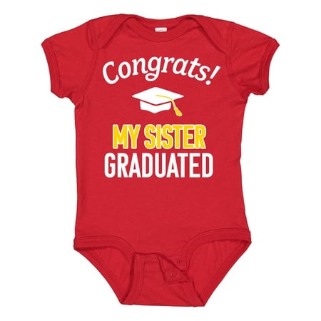Inktastic Congrats! My Sister Graduated with Cap Gift Baby Boy or Baby Girl Bodysuit
Inktastic Congrats! My Sister Graduated with Cap Gift Baby Boy or Baby Girl Bodysuit
