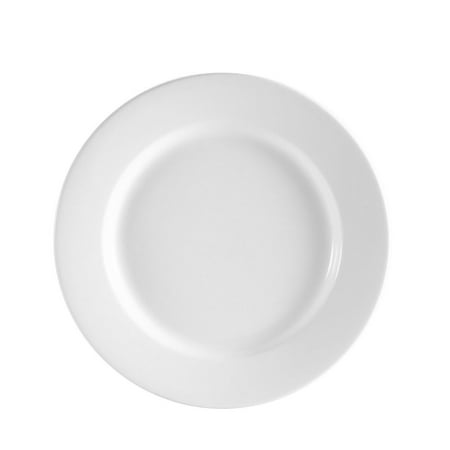 Clinton Rolled Edge Plate 12 Dia. X 1-1/4 H Porcelain Super White 12 packs