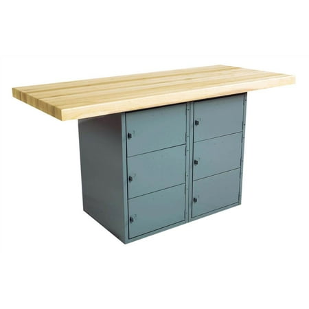 2-Station Workbench in Gray (Black w\/o Vise)