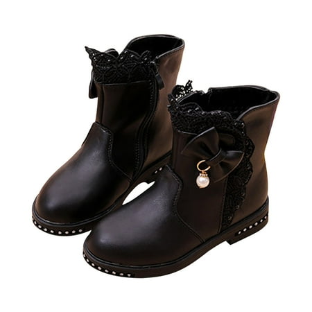 Lovskoo Girls Toddler Ankle Boots Low Chunky Heel Side Zipper Plush Warm Leather Cute Lace Bow Knot Dress Booties for Little Kid Big Kid Black
Lovskoo Girls Toddler Ankle Boots Low Chunky Heel Side Zipper Plush Warm Leather Cute Lace Bow Knot Dress Booties for Little Kid Big Kid Black