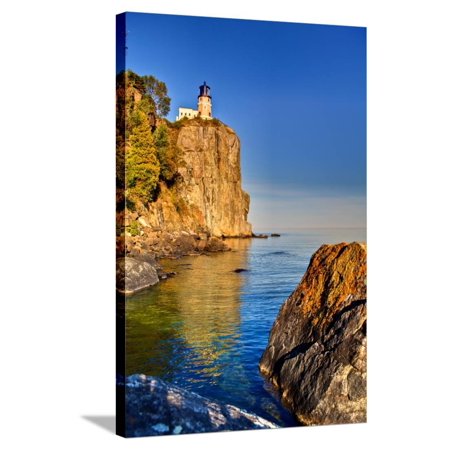 Split Rock Lighthouse Stretched Canvas Print Wall Art By AlexJKing
