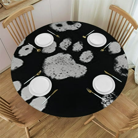 HAOXIT Animal Paw Print Round Fitted Tablecloth Elastic Edge Waterproof Oil-Proof Table Cover Stain-Resistant Table Cloth Fits Round Tables 46-50
HAOXIT Animal Paw Print Round Fitted Tablecloth Elastic Edge Waterproof Oil-Proof Table Cover Stain-Resistant Table Cloth Fits Round Tables 46-50