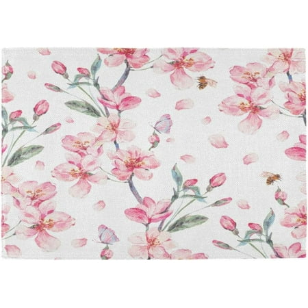 Bestwell Placemats Set of 4 Cherry Blossom Heat-Resistant Non-Slip Double Sided Washable Kitchen Dining Table Mats for Kitchen Table Decoration 12 x 18 Inch
Bestwell Placemats Set of 4 Cherry Blossom Heat-Resistant Non-Slip Double Sided Washable Kitchen Dining Table Mats for Kitchen Table Decoration 12 x 18 Inch