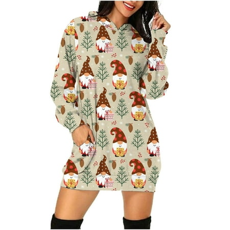 Long Sleeve Dress for Women Black Dress Flower Girl Dress Ladies Hooded Long Sleeve Christmas Print Dress Loose Fit Fashion Mini Dress on Clearance Dress Pants Women Flower Girl Dress Beige 2XL
Long Sleeve Dress for Women Black Dress Flower Girl Dress Ladies Hooded Long Sleeve Christmas Print Dress Loose Fit Fashion Mini Dress on Clearance Dress Pants Women Flower Girl Dress Beige 2XL