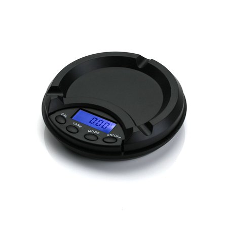AT-100 Ashtray Scale, Black, 100 X 0.01 G, Looks like a real ashtray and comes with plastic weighing tray By American Weigh Scale