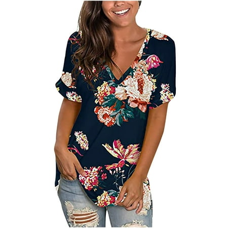 Summer Blouses for Women 2023 Women‘s Summer T Shirts Short Sleeve Tunic Strappy Print V-Neck Shoulder Tops Corset Tops for Women Dark Blue S
Summer Blouses for Women 2023 Women‘s Summer T Shirts Short Sleeve Tunic Strappy Print V-Neck Shoulder Tops Corset Tops for Women Dark Blue S
