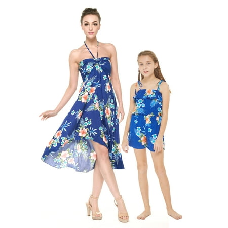 Matching Hawaiian Luau Mother Daughter Dress and Romper in Pink White Hibiscus Vine 
Matching Hawaiian Luau Mother Daughter Dress and Romper in Pink White Hibiscus Vine