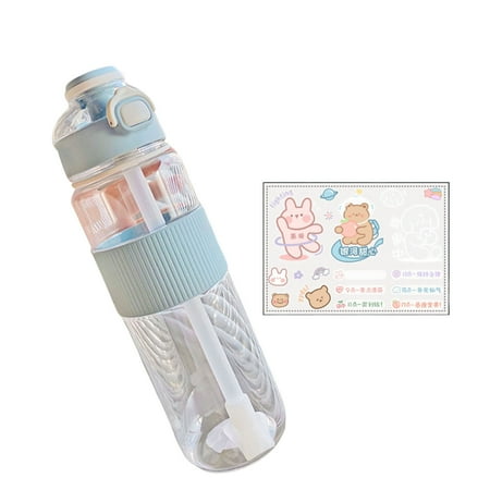 Citystores 720/1100ml Water Bottle with Bear Sticker Large Capacity 4 Colors Summer Portable Drinking Straw Cup for Travel Blue
Citystores 720/1100ml Water Bottle with Bear Sticker Large Capacity 4 Colors Summer Portable Drinking Straw Cup for Travel Blue