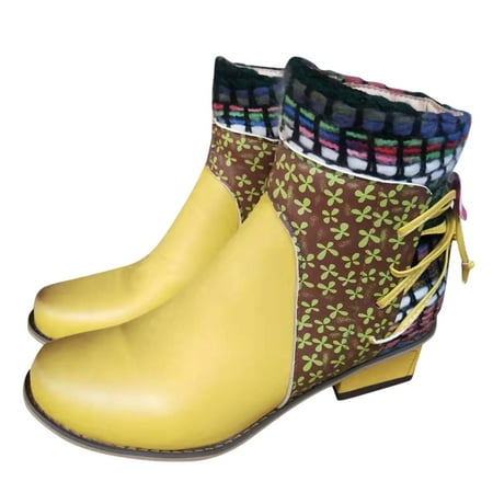 Gubotare Hiking Boots Women Women s Tie Knot Chelsea Pump Ankle Boots Closed Toe Stacked Heel Booties Shoes Yellow 9.5
Gubotare Hiking Boots Women Women s Tie Knot Chelsea Pump Ankle Boots Closed Toe Stacked Heel Booties Shoes Yellow 9.5