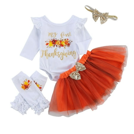 Meihuida 4Pcs Baby Girls Thanksgiving Day Outfit Flower Printing Long Sleeve Romper Mesh Bubble Skirt Headwear Leggings
Meihuida 4Pcs Baby Girls Thanksgiving Day Outfit Flower Printing Long Sleeve Romper Mesh Bubble Skirt Headwear Leggings