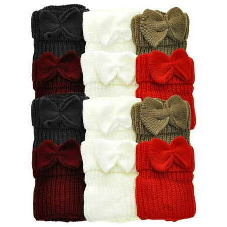 DDI Knitted Boot Toppers - Bow Tie Accent Case of 48
