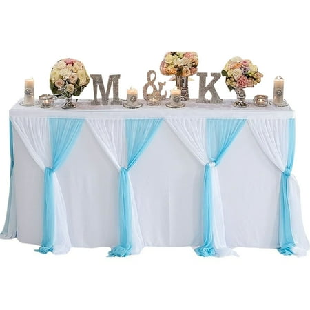 Tulle Table Skirts For Rectangle Tables Cross Table Skirt Elastic Yarn For Wedding Birthday Party Dinner Cake Buffet Banquet Table Decorations -IS-2.75x0.77m
Tulle Table Skirts For Rectangle Tables Cross Table Skirt Elastic Yarn For Wedding Birthday Party Dinner Cake Buffet Banquet Table Decorations -IS-2.75x0.77m