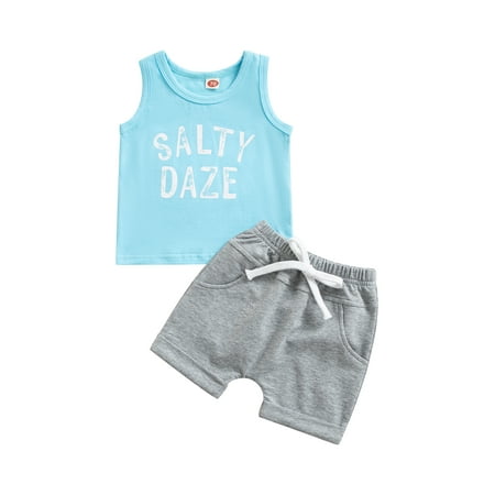 Frobukio Toddler Baby Boys Summer Clothes 2Pcs Outfits Letter Print Round Neck Tank Tops Solid Color Drawstring Shorts Blue 0-6 Months
Frobukio Toddler Baby Boys Summer Clothes 2Pcs Outfits Letter Print Round Neck Tank Tops Solid Color Drawstring Shorts Blue 0-6 Months