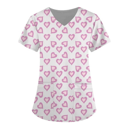 XHJUN Womens Scrub Tops Women s Love Heart Printed Scrub Tops Plus Size V-Neck T Shirts White L
XHJUN Womens Scrub Tops Women s Love Heart Printed Scrub Tops Plus Size V-Neck T Shirts White L