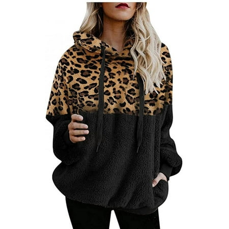 Women Hooded Sweatshirt Long Sleeve Leopard Casual Loose Drawstring Hoodies Pullover Blouse Top Color Block Coat
Women Hooded Sweatshirt Long Sleeve Leopard Casual Loose Drawstring Hoodies Pullover Blouse Top Color Block Coat