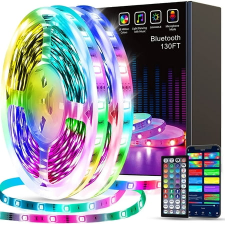 Led Strip Lights 130ft (2 Rolls of 65ft) Smart Light Strips with App Control RGB Led Lights for Bedroom,Music Sync Color Changing Lights for Room Party
Led Strip Lights 130ft (2 Rolls of 65ft) Smart Light Strips with App Control RGB Led Lights for Bedroom,Music Sync Color Changing Lights for Room Party