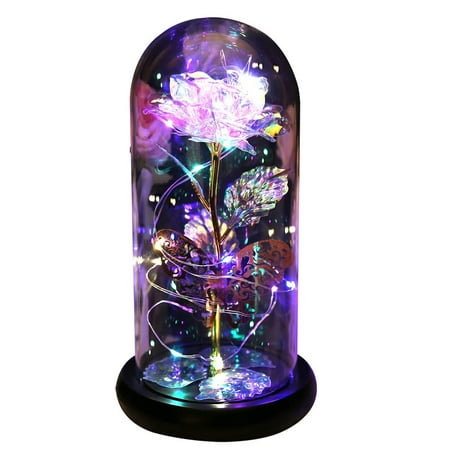 Crystal Galaxy Rose In The Glass Dome Mother s Valentine s Day Birthday Gift