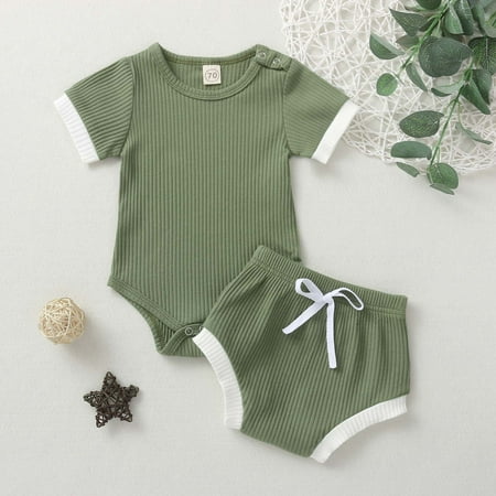 BadyminCSL Toddler Baby Girls Summer Short-sleeved Solid Color Romper Shorts Clothes Set
BadyminCSL Toddler Baby Girls Summer Short-sleeved Solid Color Romper Shorts Clothes Set